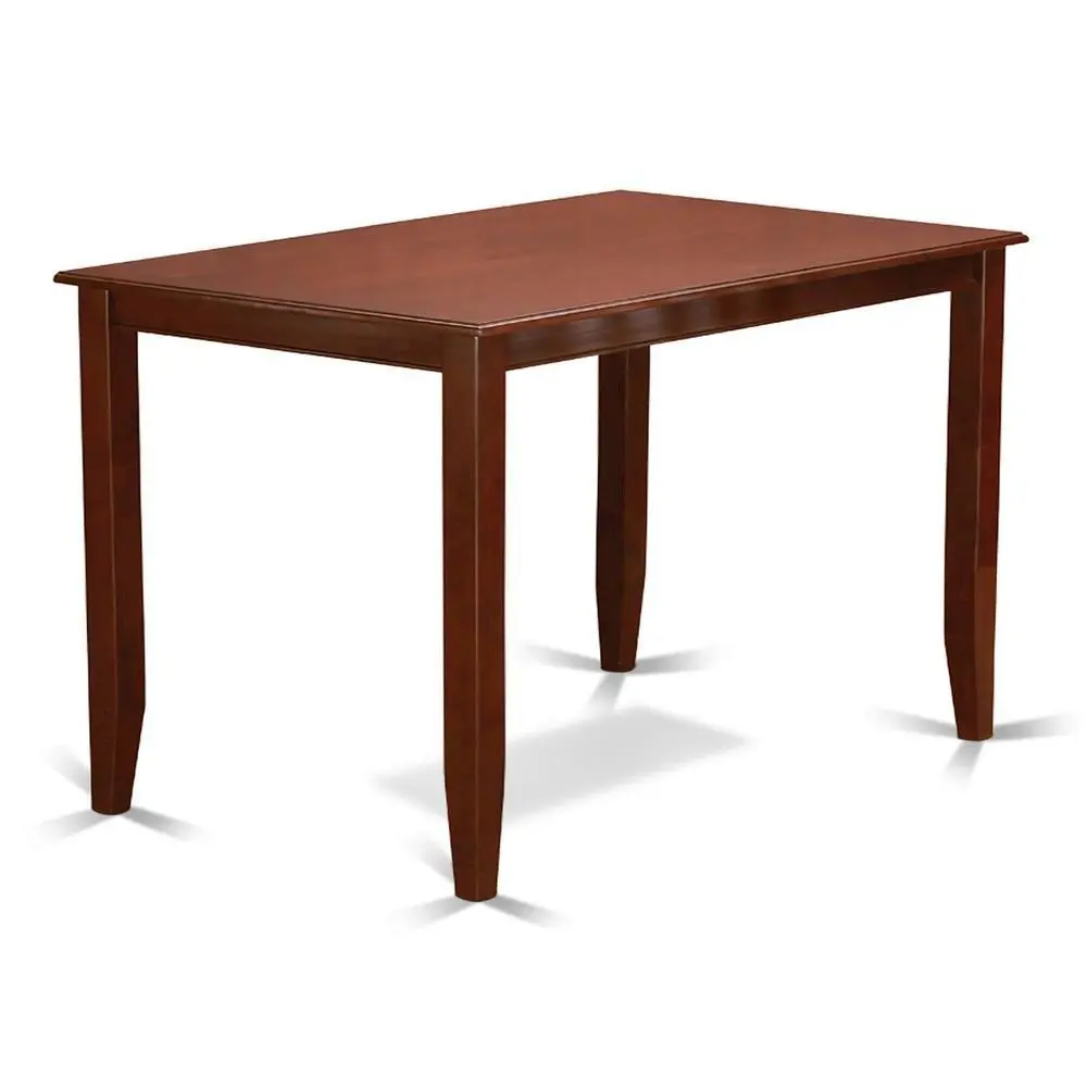 Counter Height Rectangular Table, Mahogany Finish, Sturdy Solid Wood, 30x48