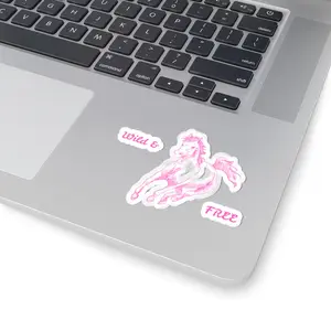 Wild & Free Horse Stickers, Kiss-Cut Glossy Vinyl Decals for Laptops, Journals, Scrapbooking, Cute Cowgirl Gift, Horse Girl Sticker