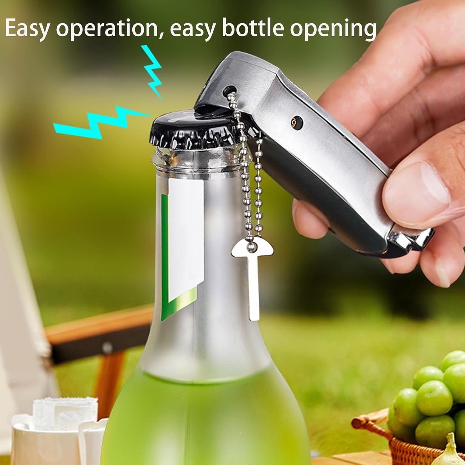 3-in-1 Multifunctional Windproof Lighter with Folding Knife and Bottle Opener Combination set for Kitchen, Outdoor, Emergency Self-Defense(Without Butane Gas)