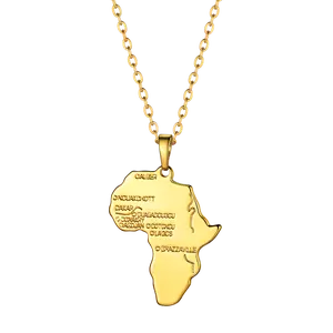 FaithHeart Africa Map Pendant Necklace Fashion Jewelry Adjustable