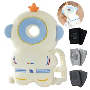 Baby Head Protector Cushion Backpack with 3 Knee Pads for Walking & Crawling,Astronauts