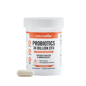NatureWise Max Probiotics for Women & Men - 30 Billion CFU 18 Strains + Organic Prebiotics - For Gut & Digestive Health - Vegetarian, Delayed-Release Capsules, Gluten Free - USA Manufactured