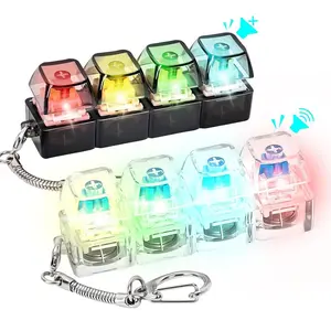 Adult Fidget Toys Pack, LED Light Up Toys Cool Fidget Keychain, Multi-Functional Keyboard Switch Tester Fidget Keychain Anxiety Relief Items Fidget