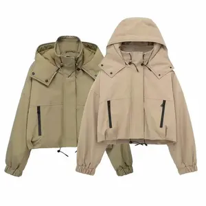 Women’s Early Autumn New Elegant Casual Hooded Short Parka Jacket