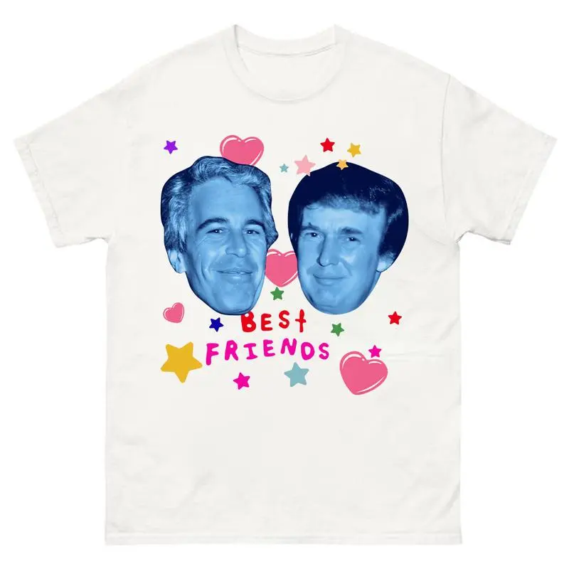 Men's Bestie Print Short-Sleeve Streetwear Garment - Jeffreyyy & Tr*mmppp 1997 Retro American T-Shirt, Shortsleeve, Casual