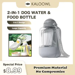 2 in 1 Pet Water Bottle - 1000ml/34oz Pet Water Bottle with 300ml/10oz Food Container, Large Outdoor Pet Travel Cup, Portable Leak-Proof Dispenser for Dogs, Ideal for Travel, Hiking, and Outdoor Use, Gift for Dog Lovers, Christmas & New Year Present