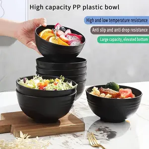 Durable Lightweight Plastic Bowls Set, Microwave & Dishwasher Safe, Round Shape for Noodles Soup Fruits, Salad Serving Bowls, Easy Storage Carry, Camping Outdoor Use