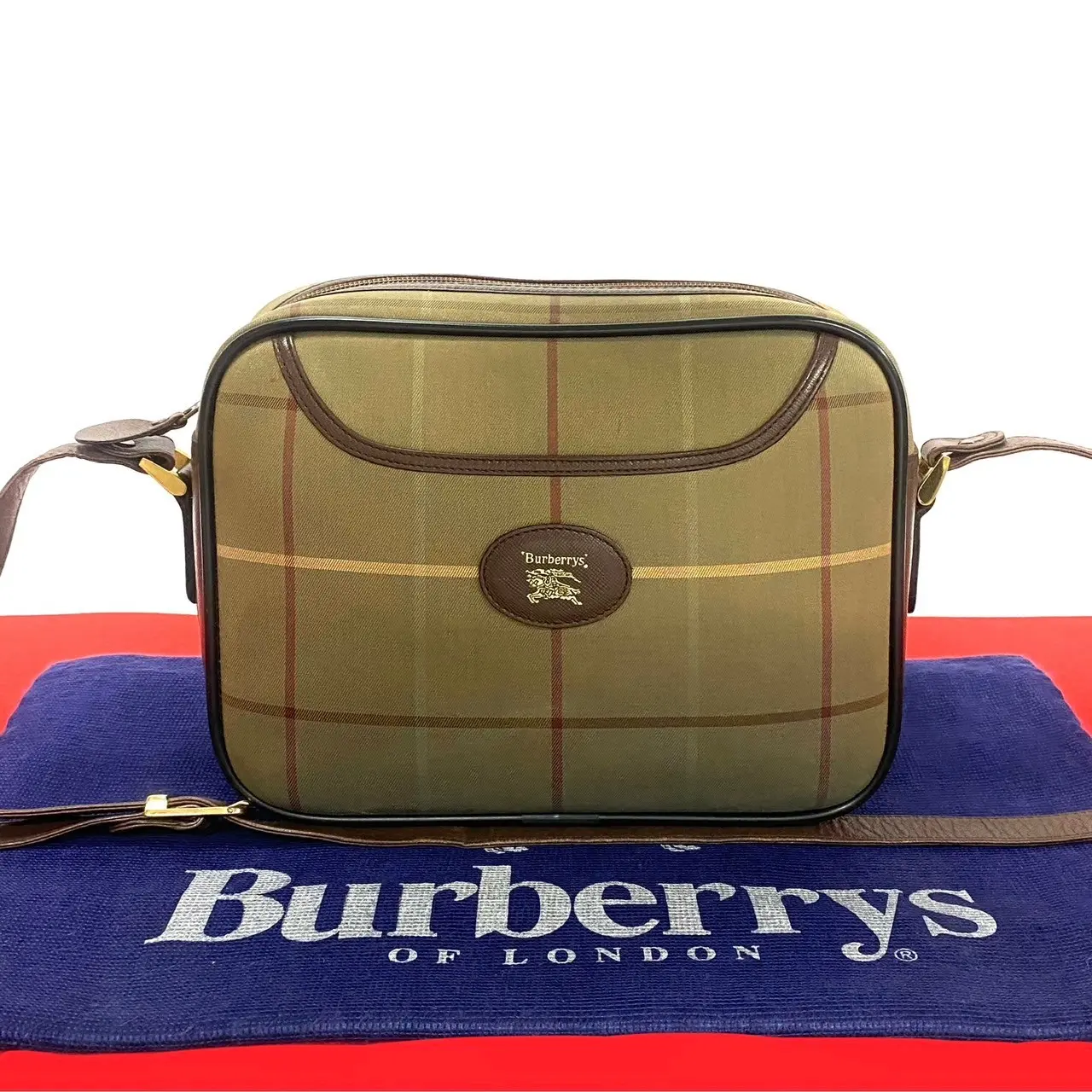 Pre-owned BURBERRY Others Shoulder Bags Burberrys Leather Canvas Shoulder Bag