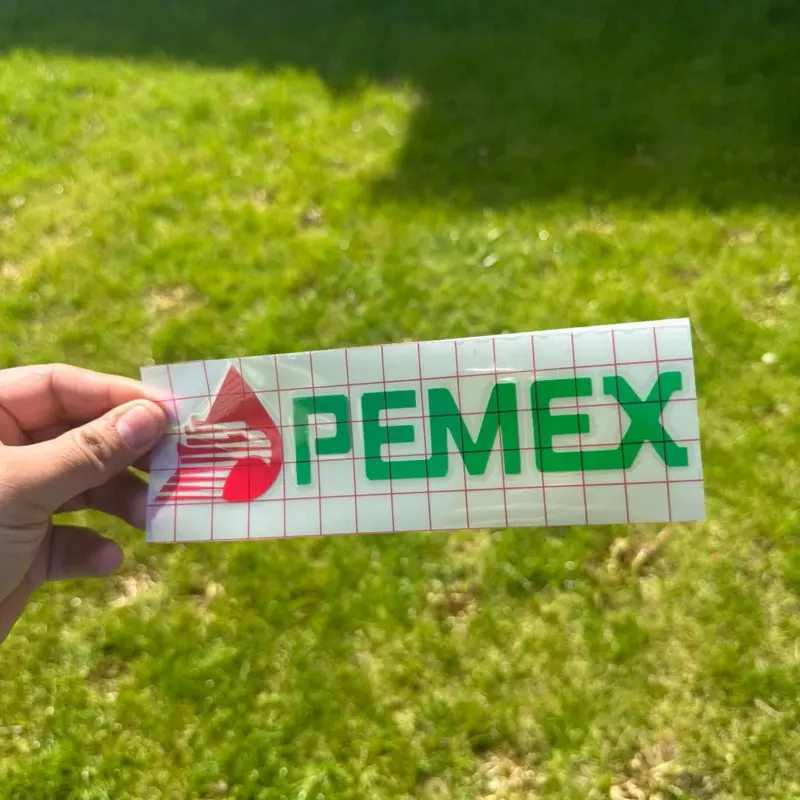 Pemex Car Decal - Green and Red Logo - Durable Vinyl Sticker for Vehicle Decoration