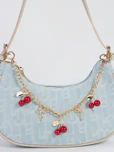 Cherry Bow Bag Chain Pendant, Bag Charms, Bag Decoration, Vintage Energetic Style, Red Cherry Paired With Golden Butterfly, Detachable Chain Design, Can Be Used As A Bag Chain, Suitable For Denim Bags And Shoulder Bags, A Match For Going Out And Dating
