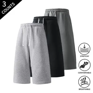 3-Pack Summer Vibes Men’s Solid Basic Cropped Pants – Comfortable Casual Everyday Bottoms