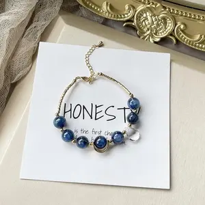 Blue crystal bracelet for women, adjustable beads, natural blue crystal bracelet, gift for girlfriends, wholesale