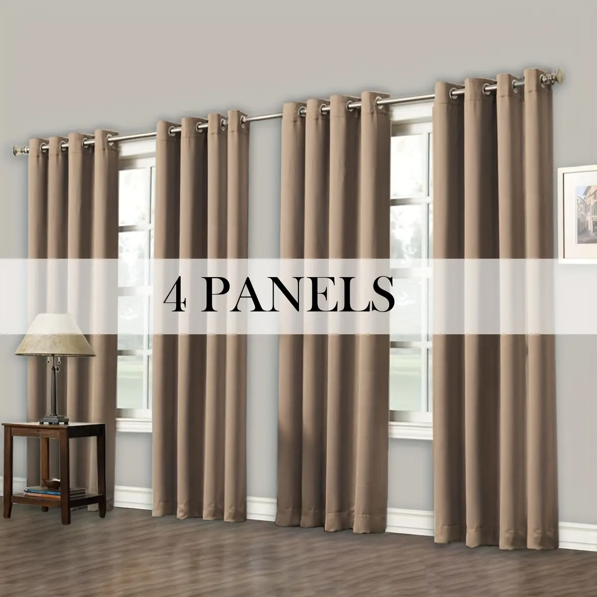 4 Pieces Blackout Curtains Ring Curtains Blackout Curtains Suitable for Living Room, Bedroom, 4 Pieces Suit, Halloween Decoration, Christmas Decoration, Thanksgiving Decoration