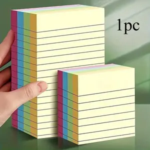 1pc Post-it Notes with Horizontal Sticky Notes, Colorful Portable Memo Pads for Office, Home, School, Easy To Apply Notepad with Adhesive Backing