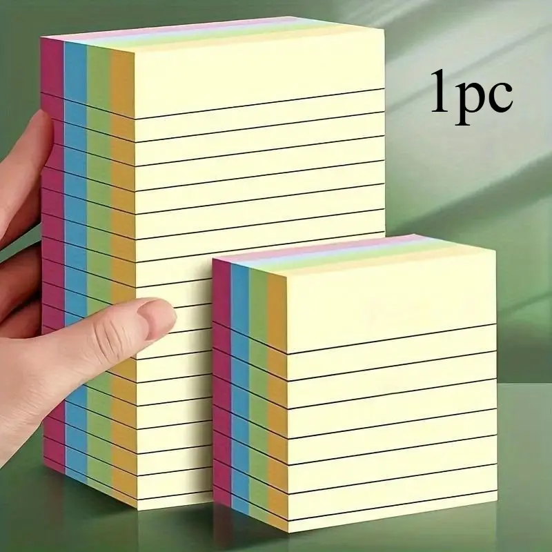 1pc Post-it Notes with Horizontal Sticky Notes, Colorful Portable Memo Pads for Office, Home, School, Easy To Apply Notepad with Adhesive Backing, Office Supplies