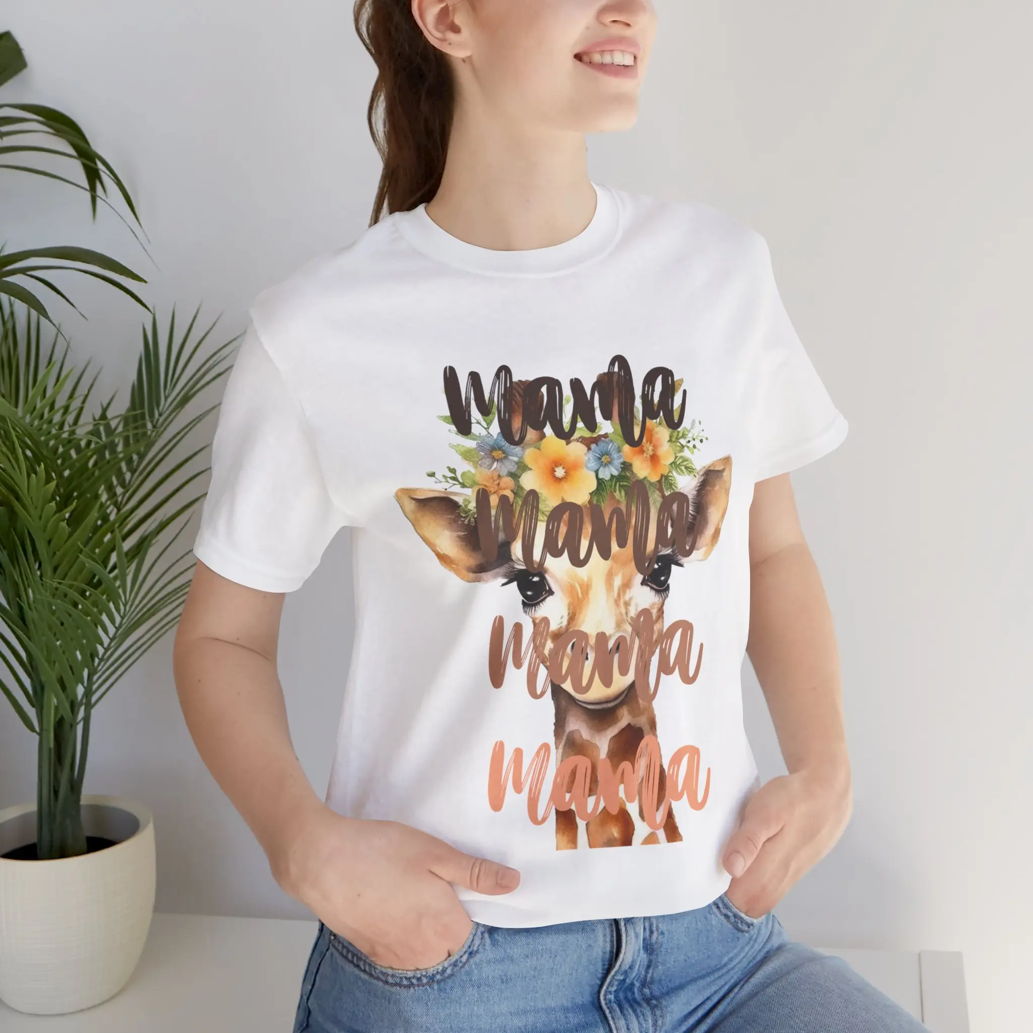 Bella+Canvas Cute Unisex Jersey Short Sleeve Tee | Mama Giraffe