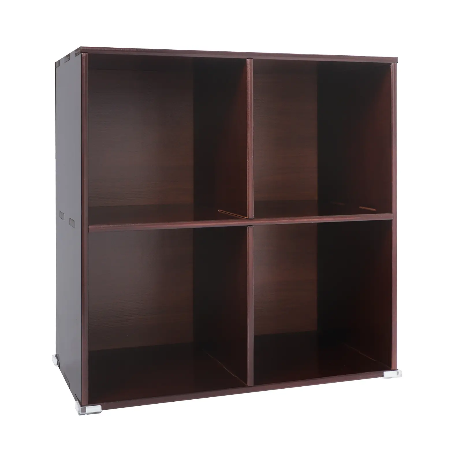 Gray wall-mounted router storage cabinet made of PVC, WiFi storage box with adjustable divider panels and ventilation holes, freestanding double-layer cable management box suitable for home, office, and living room settings.