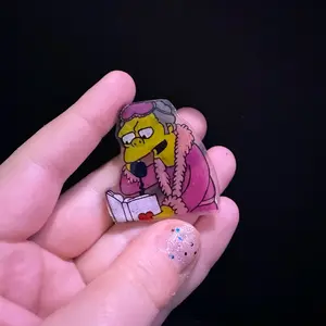 The Simpsons Moe Szyslak fan art handmade shrink plastic and resin pin