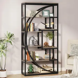 Tribesigns Industrial 5-Tier Etagere Bookcase 70" Tall Bookshelf Display Shlef