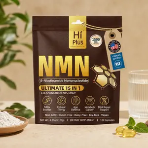 HiPlus NMN Complex Nutritional Supplement - 1500mg Per Serving, 15-1 Formula with 500mg NMN, Vitamin C, TMG, CoQ10 Antioxidant Support