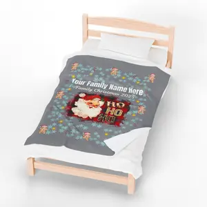 Personalized Christmas Santa Plush Blanket — 'Your Family Name Here' | Family Christmas 2025