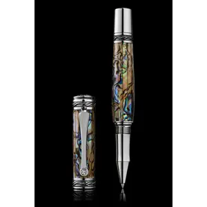 Tycoon Lustrous Tan Abalone Shell Rollerball Pen