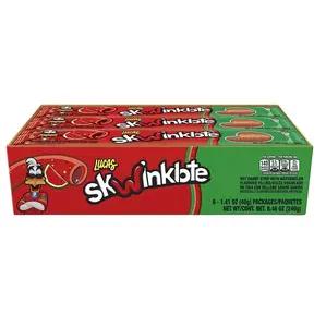 Lucas Skwinklote Hot Candy Strip with Watermelon Filling - 6 Pieces - Snack, Bonbon