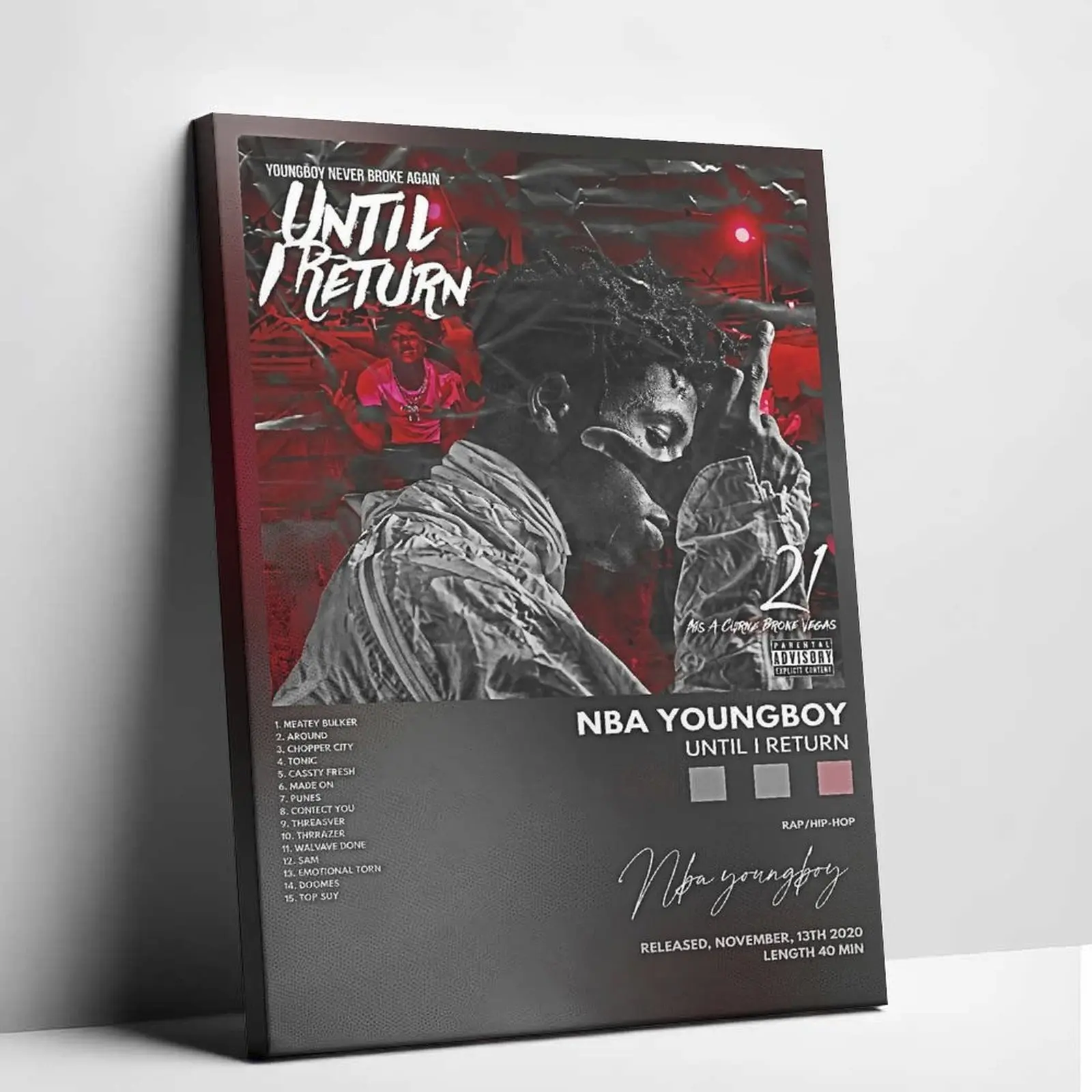 NBA YoungBoy 'Until I Return' Album Cover Poster - 360 Alley Modern Canvas Painting, Creative Wall Art, Graphic Prints, Home Decor for Family Bedroom