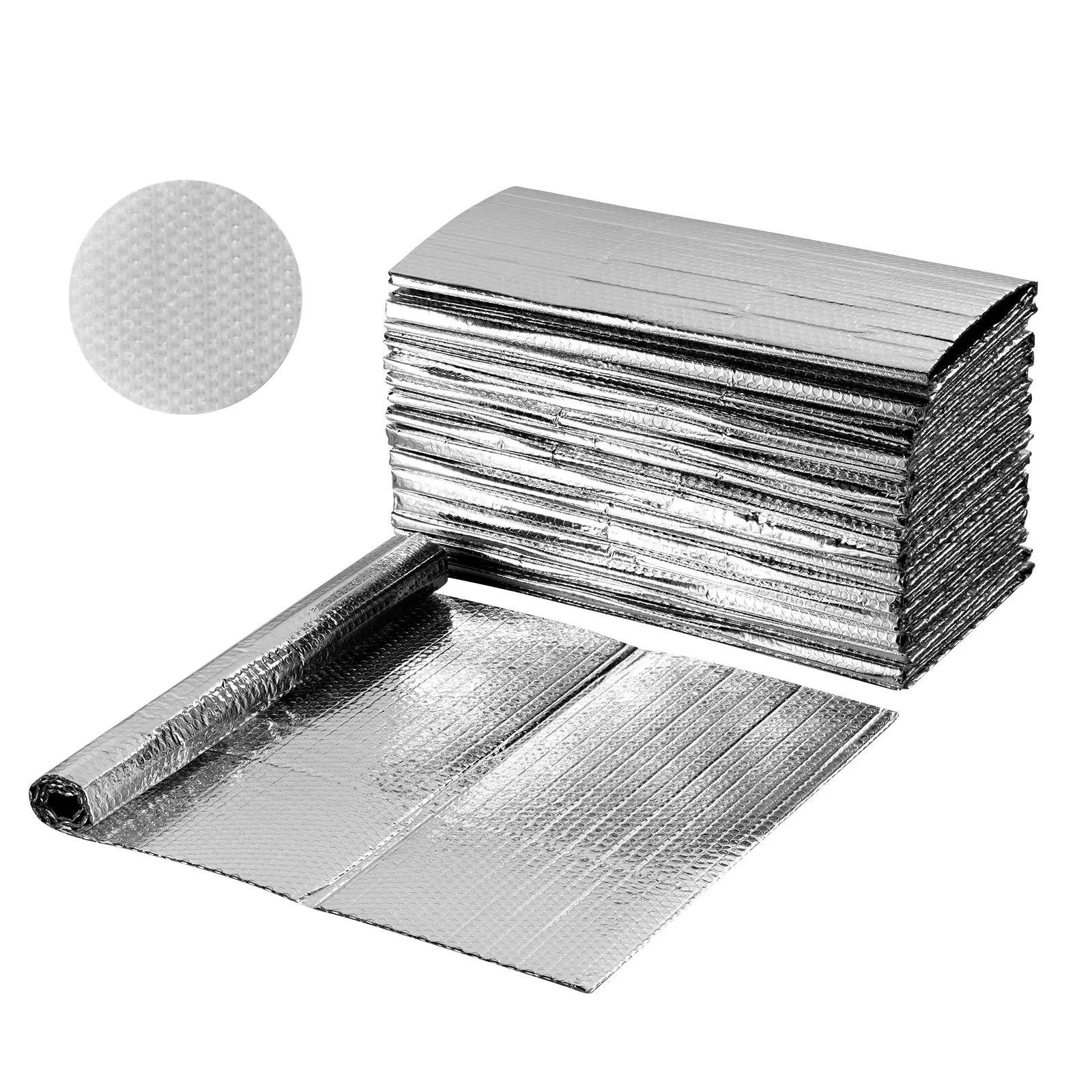 VEVOR Double Reflective Insulation Sheet, 16PCS Double-Sided Aluminum Foil Radiant Barrier, 6mm 24 in x 4 ft, Dual-Layer Air Bubble Heat Reflective Shield, Thermal Insulation Rolls