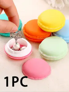 Creative Macaron Dessert Cream Storage Box, Cute Cosmetic Eyeshadow Container, Earrings Necklace Pearl DIY Organizer, Small Travel Gift