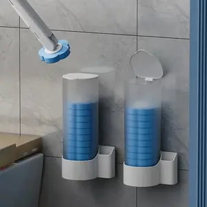 One-time toilet brush, toilet cleaning supplies, toilet brush set (including 18 replacement brush heads), wall-mounted toilet basin cleaning brush (with bracket) for deep cleaning and hygiene in the bathroom