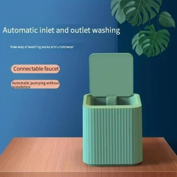 Fully Automatic Portable Washing Machine - Compact, Small Footprint Washer with Automatic Wash & Gentle Cycle for Baby Clothes, Apartment Use