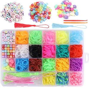 800pcs Rubber Bands Set, DIY Friendship Bracelet Making Kit, Handmade Craft Supplies, Holiday Gift Ideas