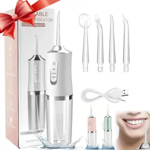 Portable Lightweight Water Flosser Oral Irrigator with Adjustable 3 Modes & 4 Nozzles, Handheld Dental Cleaning Tool for Travel & Home Use, Ideal Holiday Gift