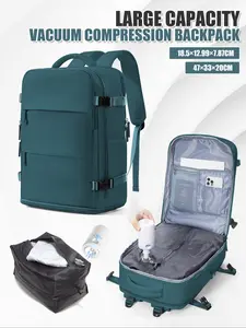 Three-piece vacuum travel bag set, equipped with detachable vacuum bag, electric air pump, large-capacity backpack, detachable design, multi-layer pockets, casual style, Space Saving Bag, Travel Organizer Bag