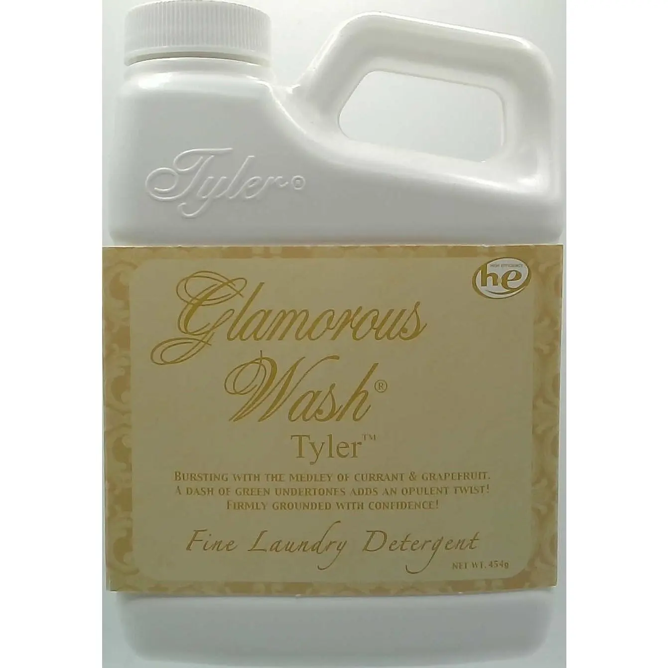 Tyler Candle Company Glamorous Wash Specialty Scented Laundry Detergent - Premium Laundry Wash, Long-Lasting Currant Grapefruit with Green Undertones, Concentrated, Chemical-Free, Biodegradable, Hypoallergenic 16oz/454g Home Care Household Cleaner Liquid