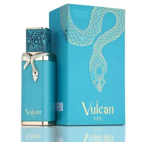 French Avenue Vulcan FEU 3.4oz EDP Perfume with Unique Snake Design Bottle and Turquoise Packaging