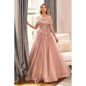 Strapless Glitter Layered Tulle Ball Gown By Cinderella Divine -CD955