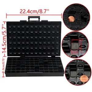 AideTek BOXALL144 ESD Safe SMD Resistor IC Chips Organizer w/144 Bins antistatics