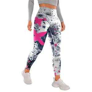 Women's fully printed high waisted leggings, sports leggings, fitness leggings, casual and comfortable breathable leggings, suitable for yoga gym exercise running, all season women's underwear, tight leggingsRAIMENTRY