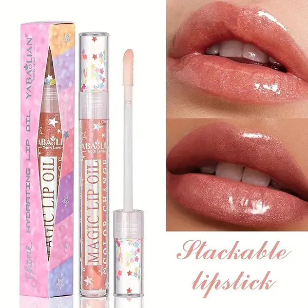 Plumping and Hydrating Lip Gloss, Glossy Sheer Glitter Finish, Lip Cosmetic for Everyday Wear, Hydrate, Shiny