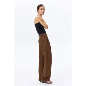 H&M Tapered linen-blend trousers