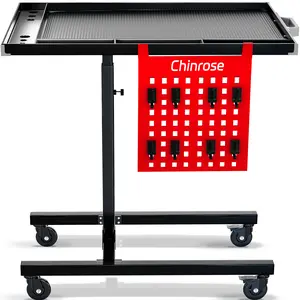 Mobile Work Table with Rolling Wheels,Adjustable Height Tool Cart for Mechanics, Garage, Warehouse, Workshop