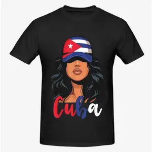 Proud Cuban Girl Cuba Flag T-Shirt🇨🇺 100% Cotton Cubana Women Graphic Tee.Retro Latina Heritage Top, Cute Patriotic Summer Outfit.Perfect Birthday Gift for Cuban Mom & Daughter.Soft Breathable Streetwear.