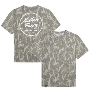 White Nutthing Fancy Letter Washed Out Tee Mossy Oak Original Bottomland, Mossy Oak Original Bottomland White Nutthing Fancy Hunting Short Sleeve Shirt