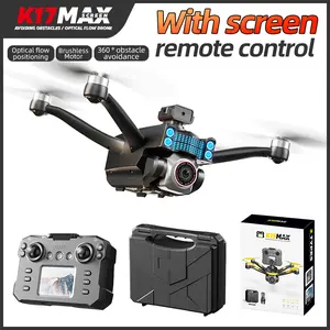 2K RC Drone With Screen Display Remote, Dual Camera, Optical Flow Hover, LED Lights, Speed Adjustment, Impact-Resistant ABS Shell, Gravity Sensor, Brushless Motor, Trajectory Flight, 360 Degree Flip, APP Control, Headless Mode, One-Key Takeoff/Landing