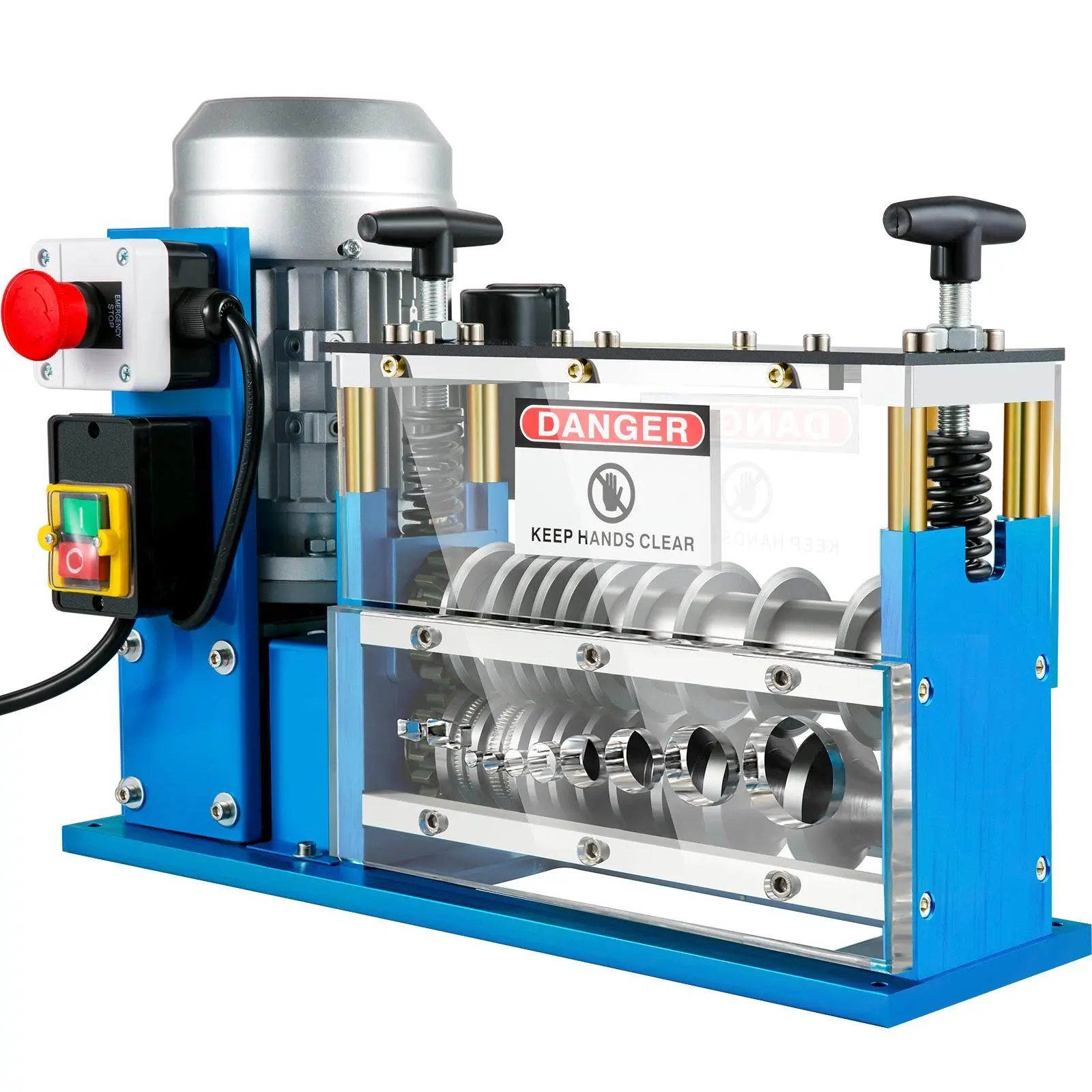 VEVOR Electric Wire Stripping Machine, 370W 0.06-1.5 inch Automatic Motorized Cable Stripper with 75 ft/min Speed, 11 Channels 10 Blades, Emergency Stop, Cutting Wirecutters Tools for Copper Recycling, Automatically Stripping