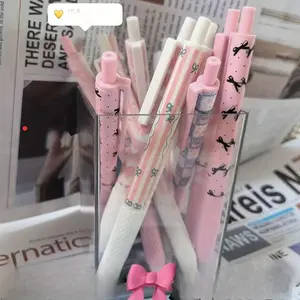 Bow Pattern Grease Pencil (6 Counts/set), Quick Dry Push Pen, Smooth Student Neutral Pen, Writing Pen for Home School Office