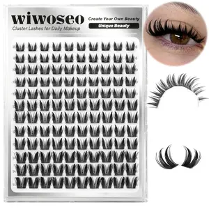 Rabbit Eyelash Cluster Series Cartoon Style, Makeup, Fine Feather-Like Lashes Extension, Anime Elf Single Root Lashes, Wet Look Shape, Length 8-14mm, Fluffy Eyelashes Cluster, Eyelash Extensions
