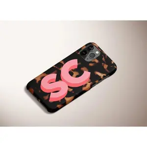 Monogram Tortoise iPhone Case Personalized Large Initial iPhone 16 Case Custom iPhone 17 Pro Case iPhone 12 13 14 15 Pro Max